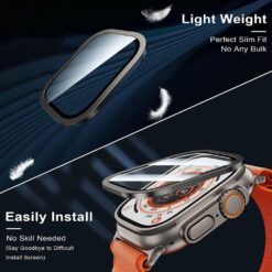 tempered glass screen protector for apple watch ultra 49mm with metal aluminum alloy bumper i phonecases com 5