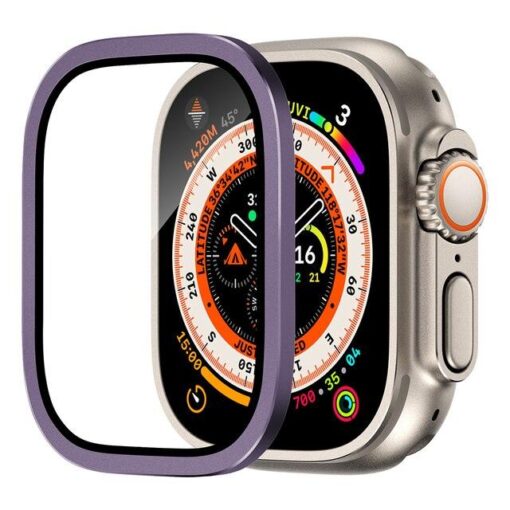 tempered glass screen protector for apple watch ultra 49mm with metal aluminum alloy bumper i phonecases com 9 23163431125110