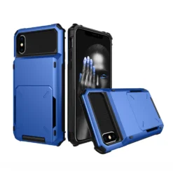 rugged armor multi card holder flip case for iphone 14 pro max 12 pro 13 mini clamshell case