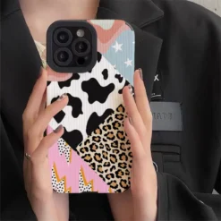 leopard pattern phone case for iphone 15 14 13 12 11 pro max 14 15 plus x xr xs max 12 13 mini 7 8 plus shockproof soft cover