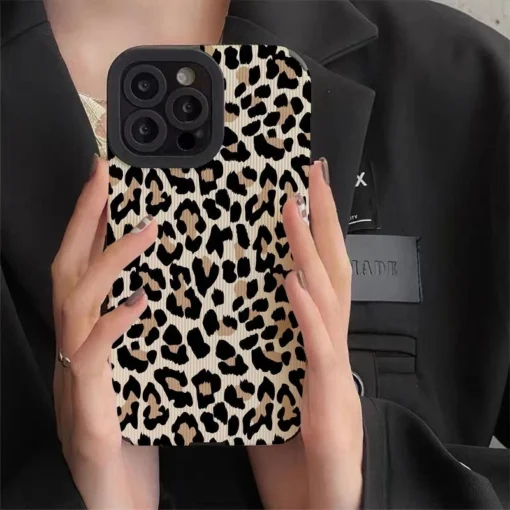 leopard pattern phone case for iphone 15 14 13 12 11 pro max 14 15 plus x xr xs max 12 13 mini 7 8 plus shockproof soft cover