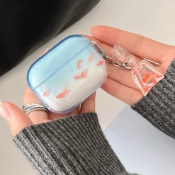 Goldfish Pattern TPU Soft Case with Pendant for AirPods 2 3 4